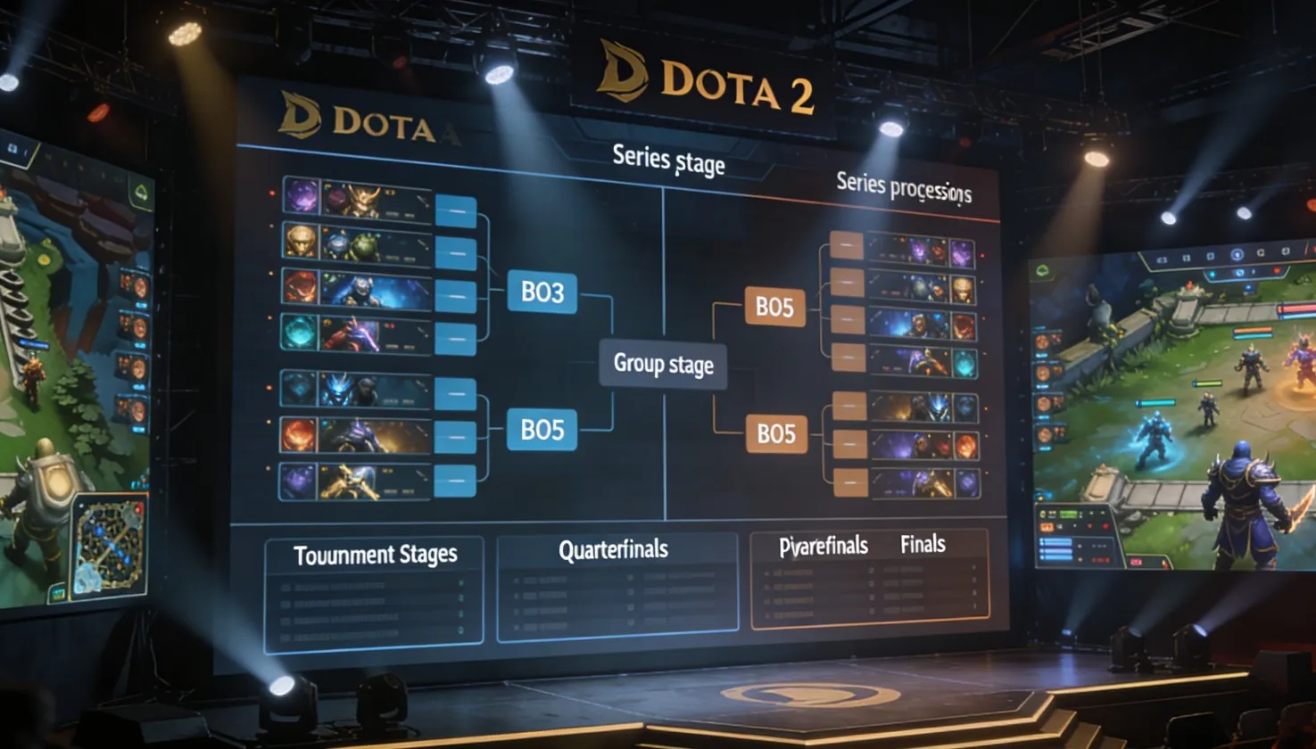 Матчи Dota 2 — форматы BO1, BO3 и стадии турниров
